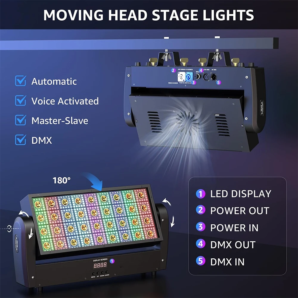 2pcs300w led estroboscópico rgbw efeito de feixe de lavagem cabeça móvel dmx512 controle único corrida de cavalos concerto clube noite festa iluminação de palco