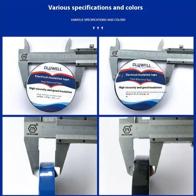 

5 Rolls of Industrial-Grade 10m Electrical Tape: Soft Adhesive, Withstands High Temperatures