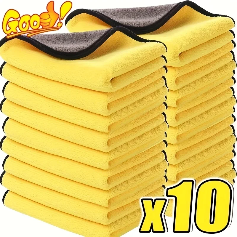 10 Pack Premium Microfiber Car Cleaning Towels Ultra Soft Wash Drying Cloths for Auto Detailing Streak Free