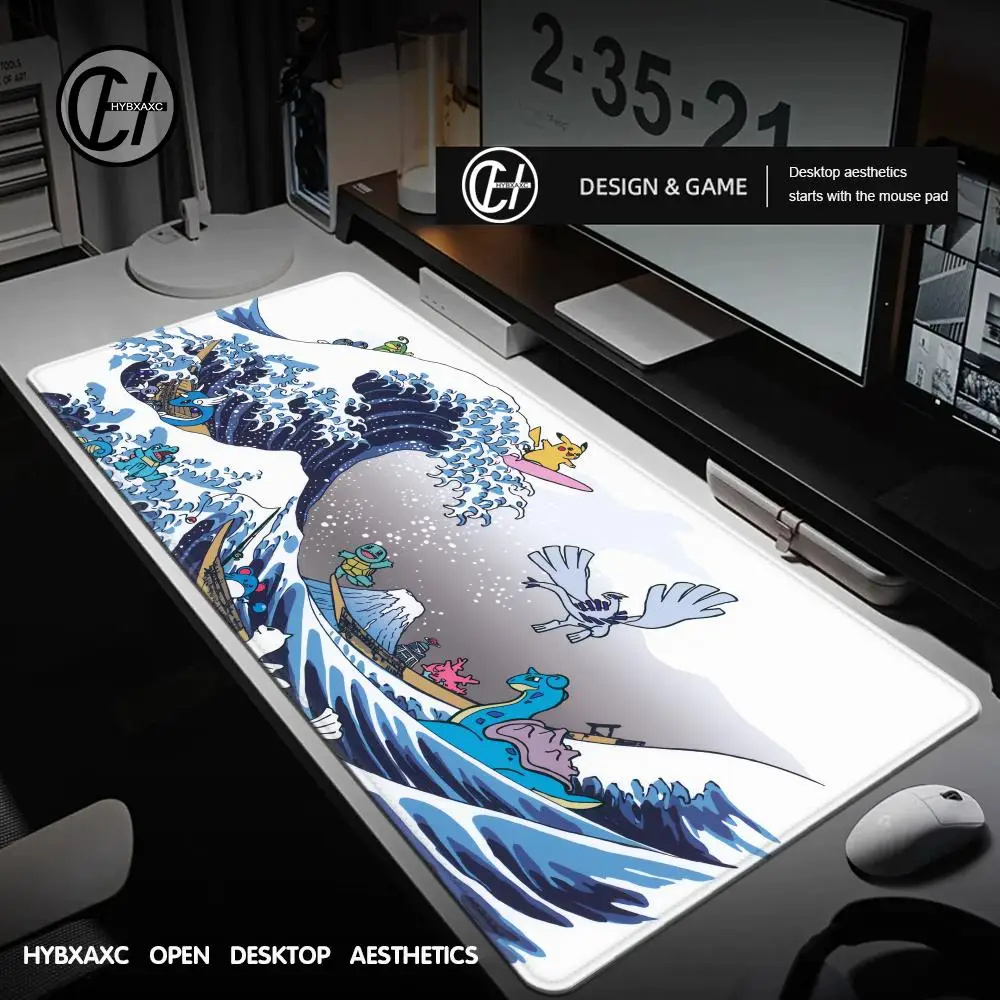 

Art Wave Anime Mouse Pad Kawaii P-pokemon Large Laptop Table Mat 900x400 Cartoon Mousepad Anti Slip Keyboard Gaming Pad Carpet