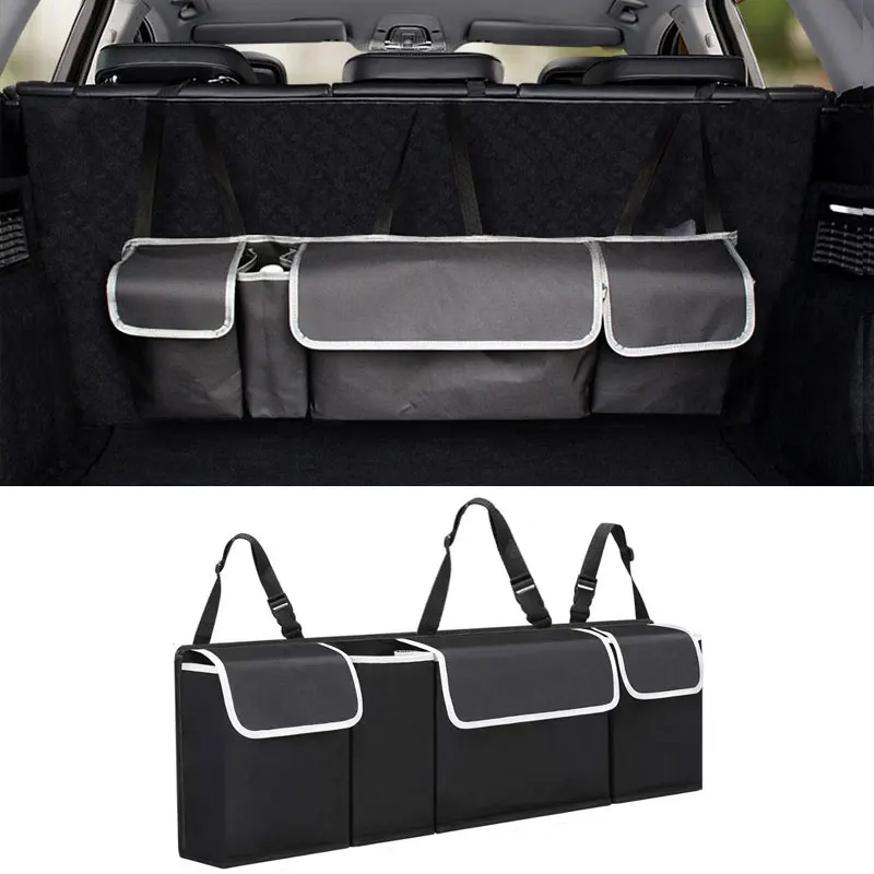 

Car Rear Seat Storage Bag, Large Size, Multi-functional Trunk Seat Back Oxford Arrangement Bag, Waterproof and Foldable