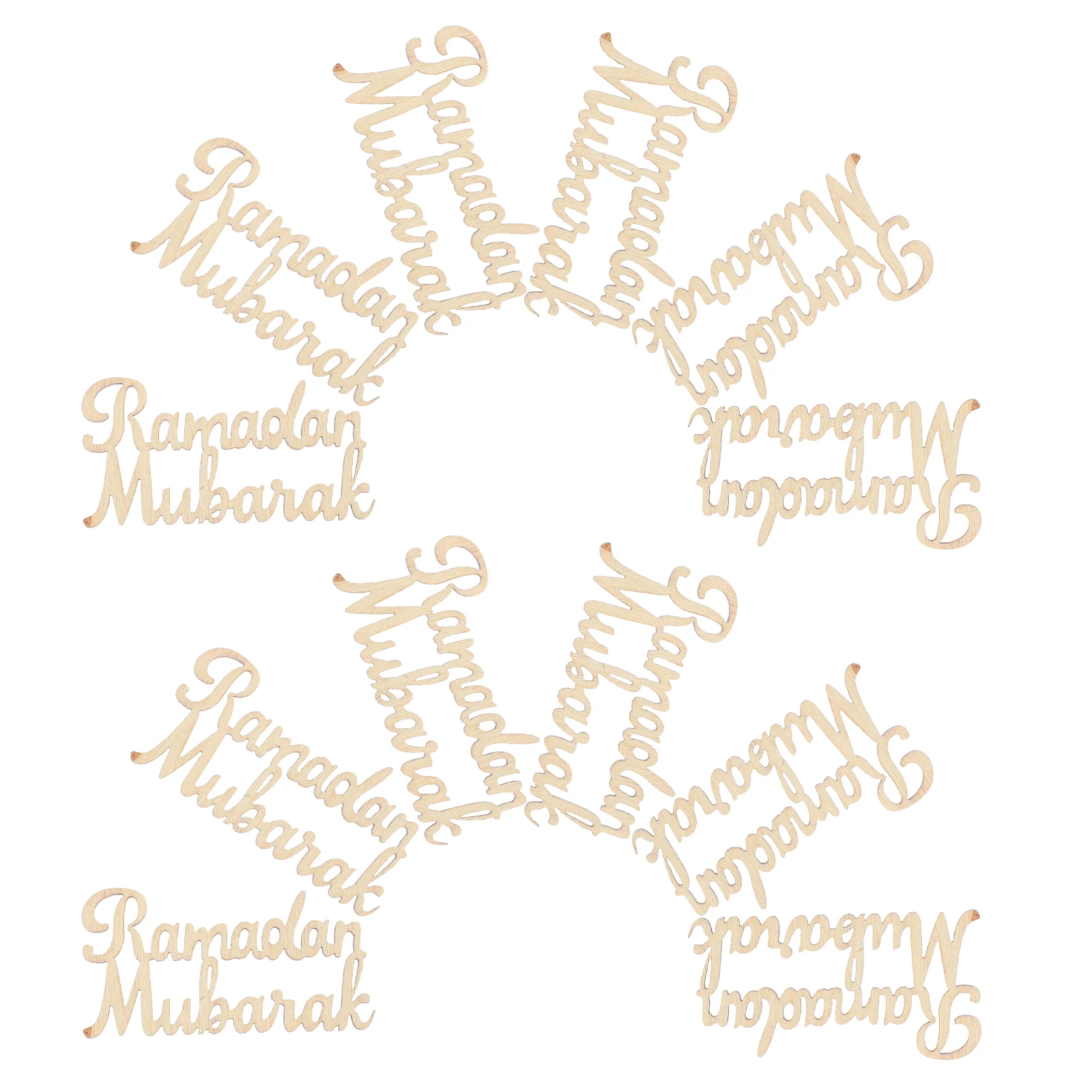 

15pcs Hollow Design Decorations Wood Piece Ramadan Mubarak Festival Props Photo Eid Home Party Family Friend Wooden