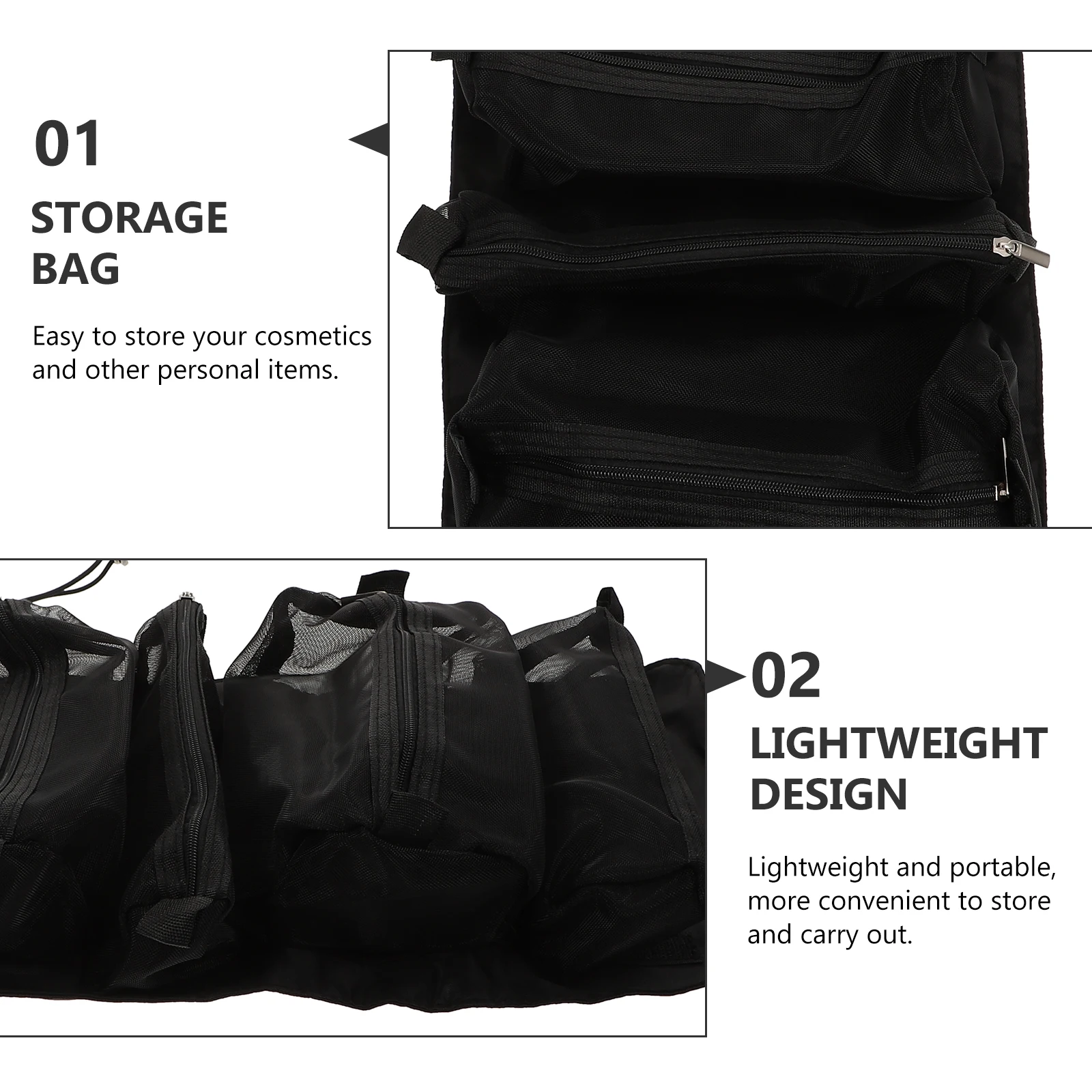 

1pc 4-In-1 Large Capacity Storage Bag Portable Toiletry Bag Travel Organizer Makeup Pouch Removable Cases Lightweight