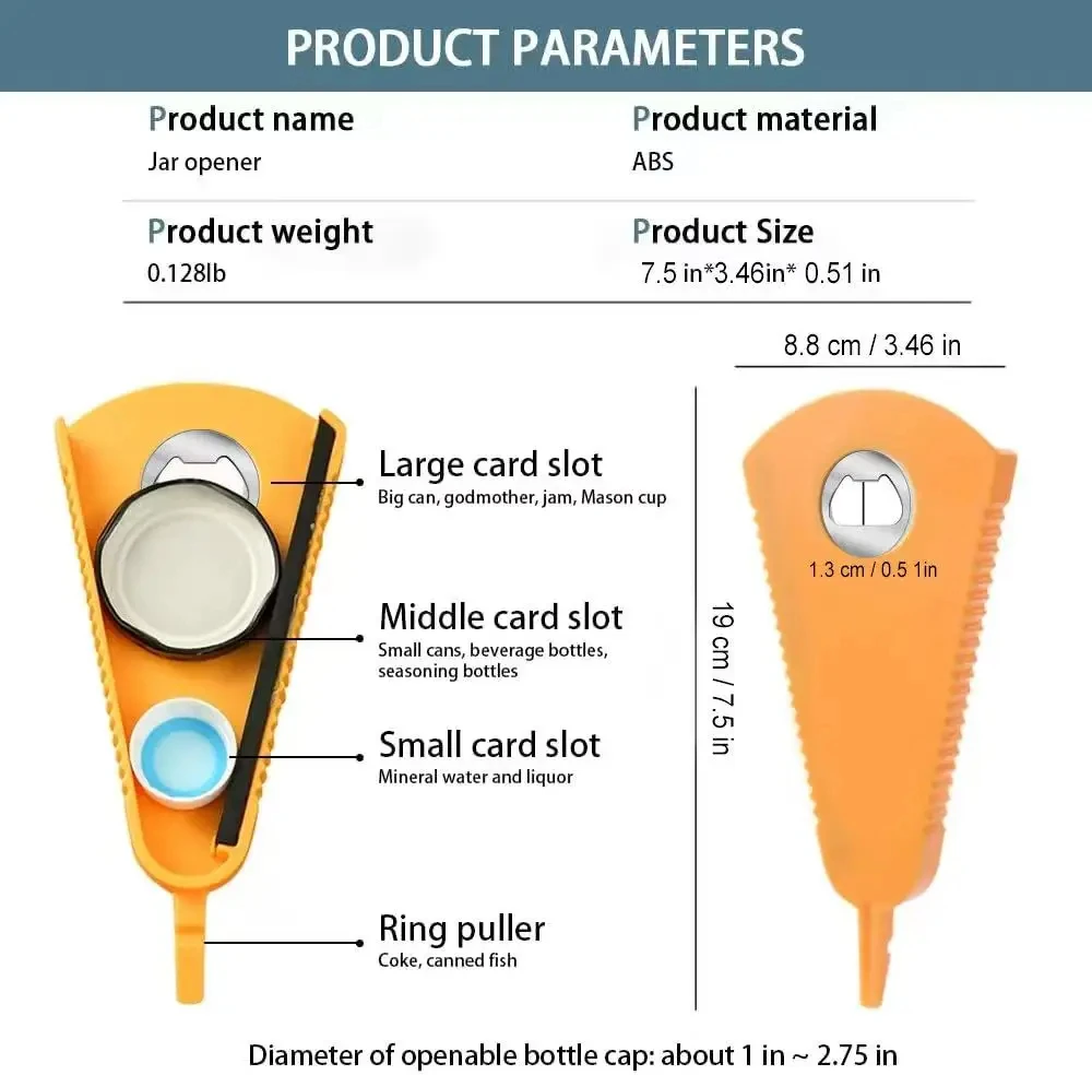 Multifunctional Can Opener Bottle Opener Jar Opener for Beer Coke Jam Beverage - Kitchen Tool for Easy Opening