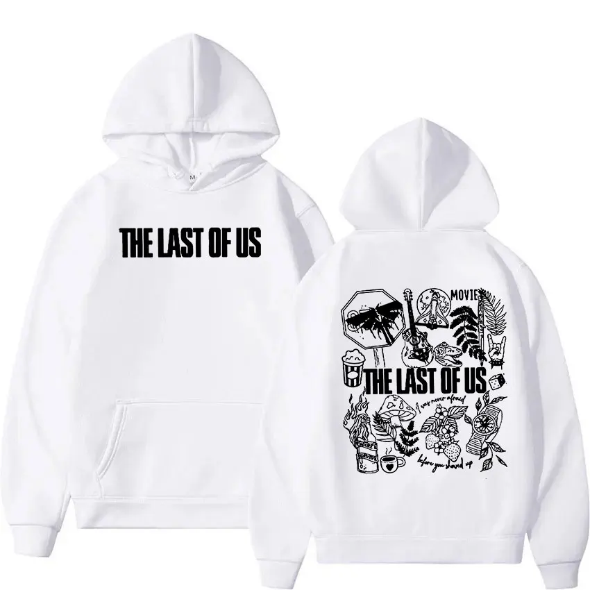 Movie The Last of Us Print Hoodie Men\'s Women Retro High Quality Fashion Sweatshirt Casual Pullover Oversized Hoodies Streetwear