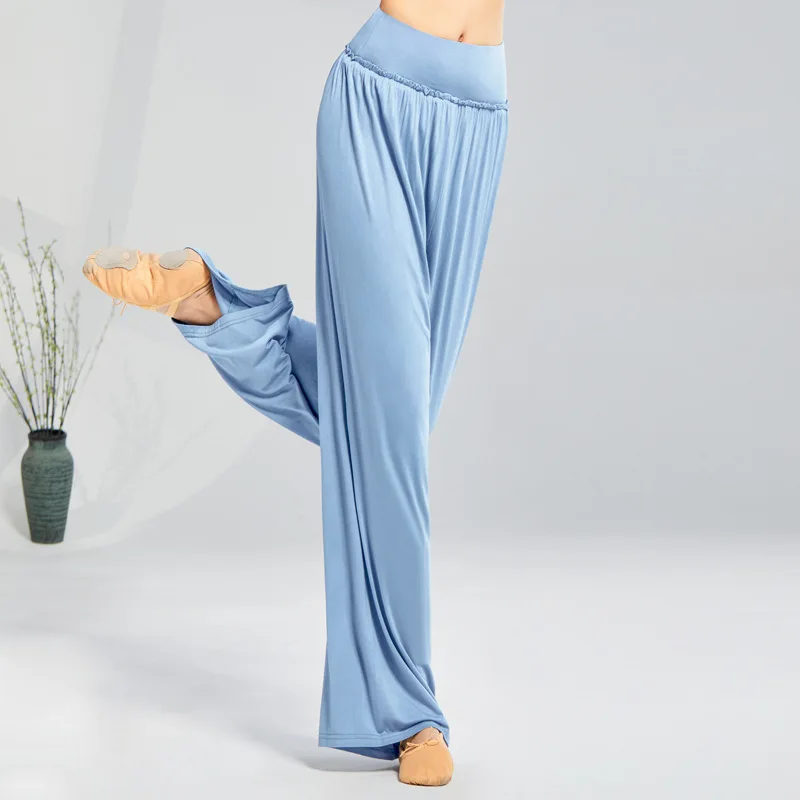 Modern Dance Wide Leg Pants Modern Dancer Practice Cloud Trousers Women Classical Dance Yoga Clothes High Waist Light Weight