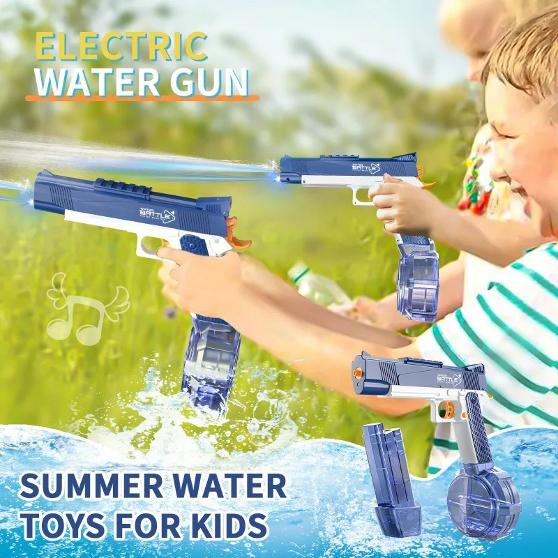 2025 New Water Gun Electric Pistol Shooting Toy Full Automatic Summer Beach Toy For Kids Children Boys Girls Adults