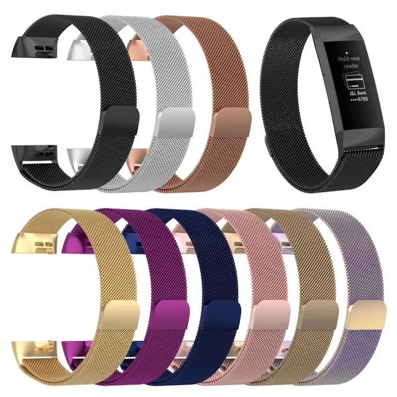 Metal Strap For Fitbit Charge 3 4 SE Smart Watch Stainless Steel Loop Band For Fitbit Charge 2 5 Fitness Wristband Bracelet