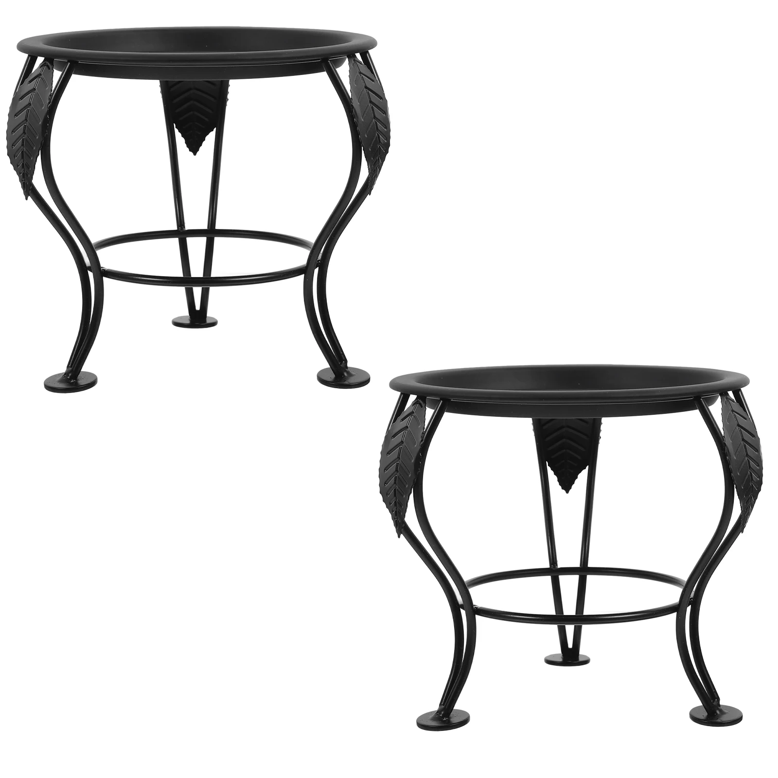 

2 Pcs Decorative Ball Base Flower Pot Holder Iron Stand Artificial Plants Outdoor Holders Gazing Globe Bracket Garden Metal