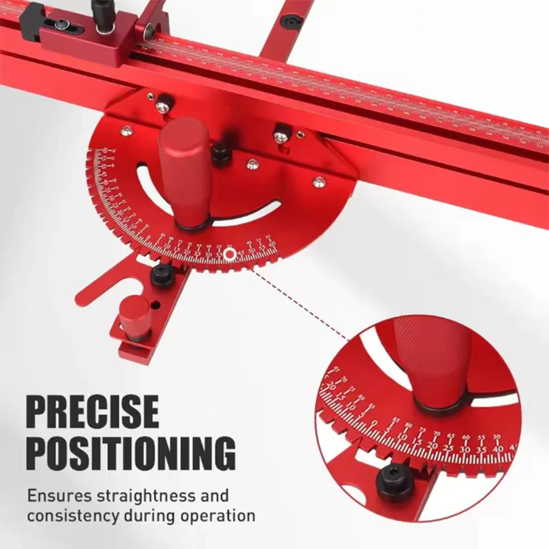 400-millimeter Aluminum Profile | Versatile woodworking tool for table saws and routers, includes a push stick, guide rail