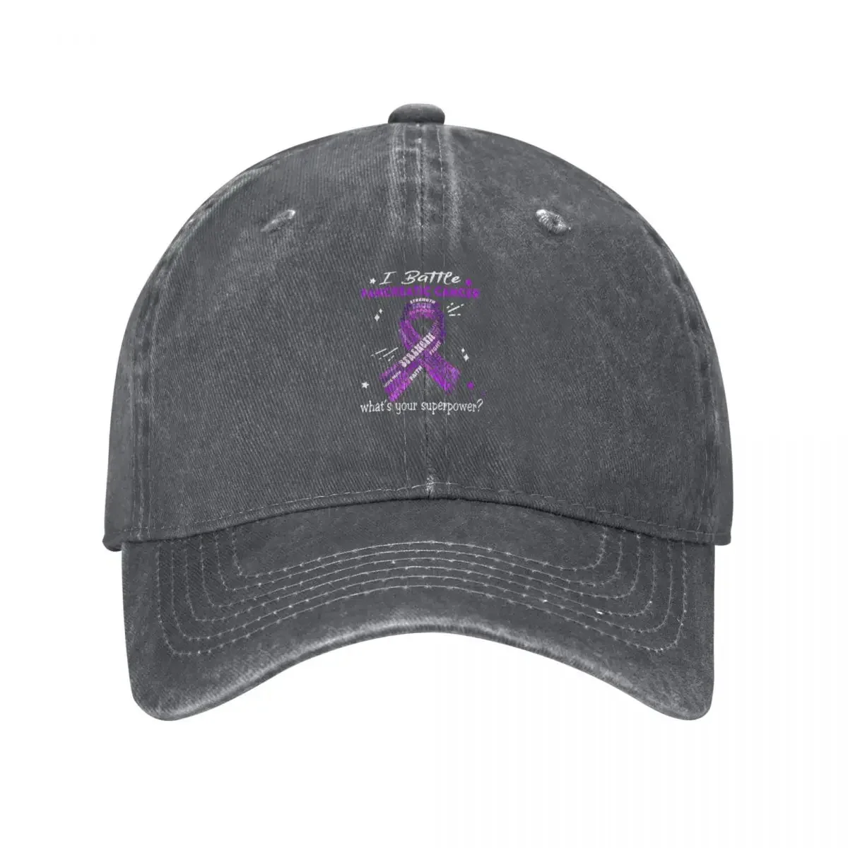 Pancreatic Cancer Warrior - I Battle Pancreatic Cancer What's Your Superpower? Baseball Cap Beach Kids Hat Men Golf Wear Women's