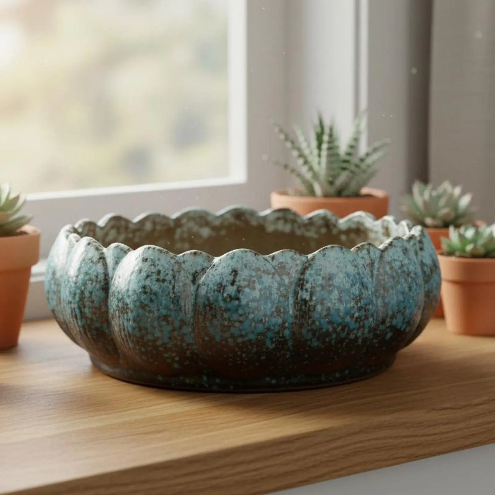 Large Succulent Flowerpot Lotus Design Indoor Plant Pot for Balcony Home Garden Creative Planting