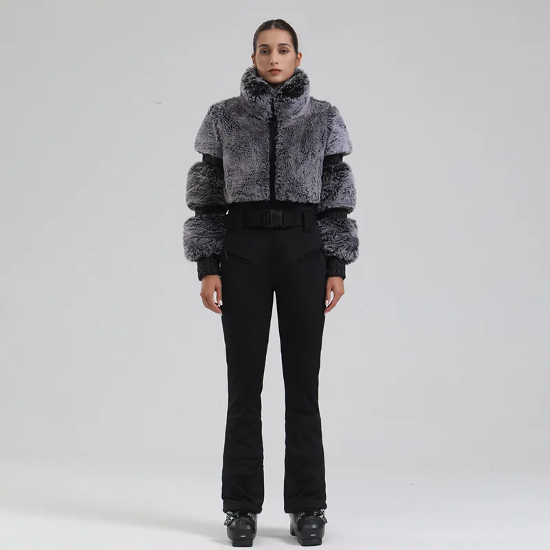 Neue Frauen Schlank Skifahren Overall Schneefeld Wasserdichte Erwachsene Ski Kleidung Weibliche Winter Outdoor Sport Anzug Warme Dicke Schnee Trainingsanzug – Detail 15