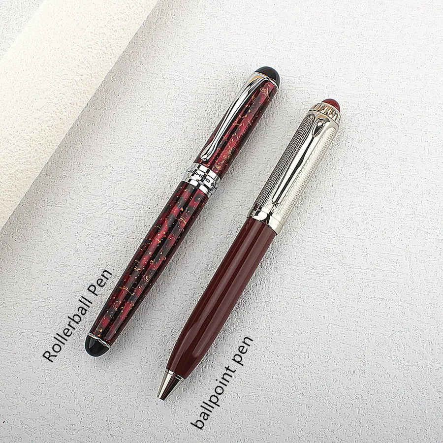 JinHao Metal Rollerball Pen with Ballpoint Pen Metal Clip Nib 0.7mm for Business Office and School Stationery Gifts