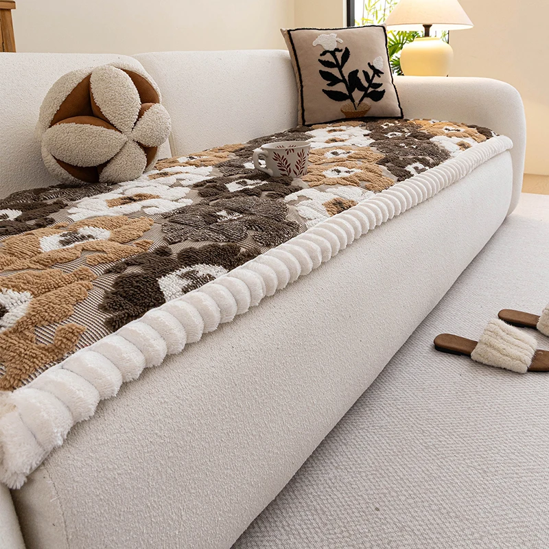 Bohemian Style Thick Sofa Cushion Anti-Skid Autumn and Winter Warm Seat Cushions Sectional Comfort Easy-Care Corner Couch Covers