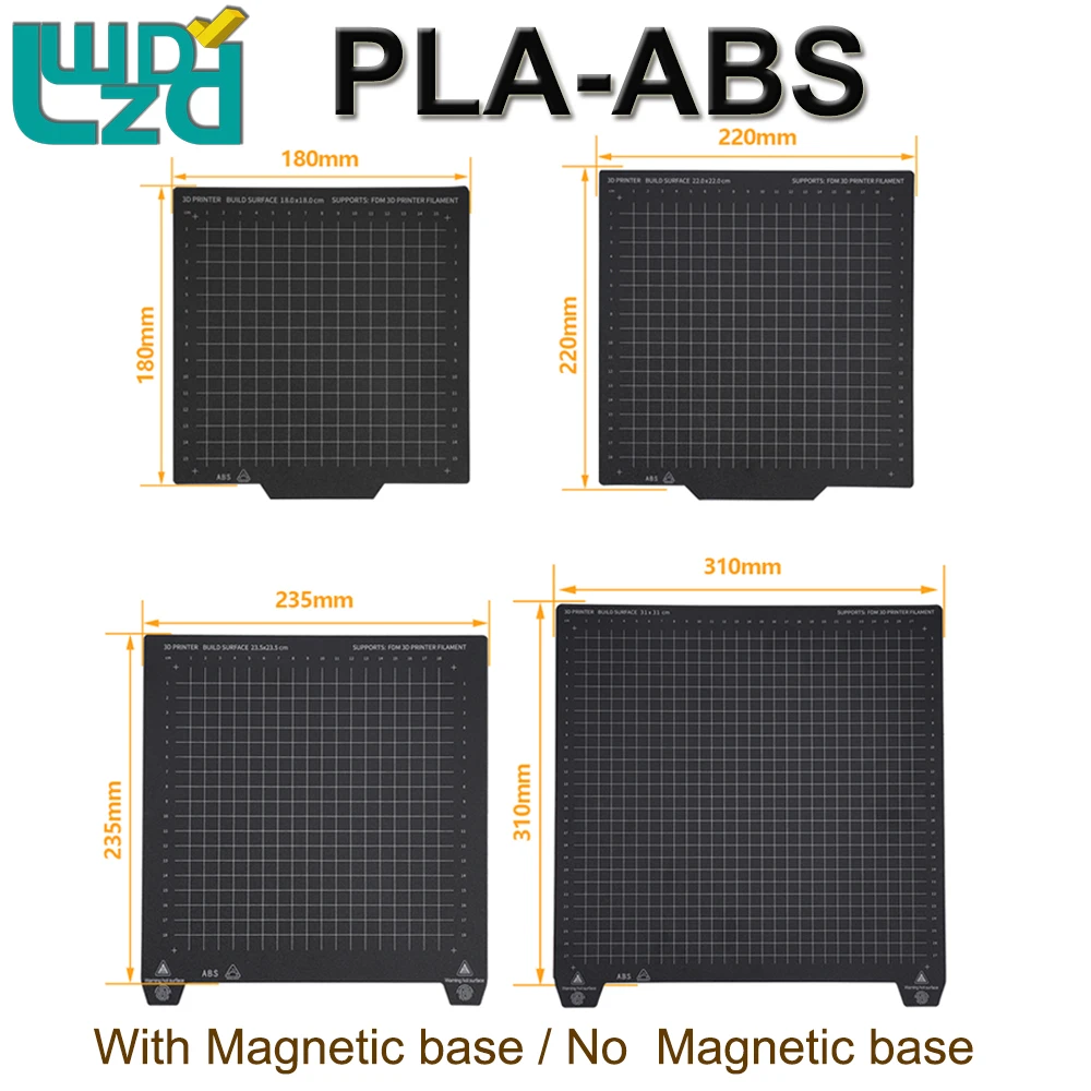 PLA-ABS Double Sided Print Magnetic Spring Steel Sheet Base Plate For Voron Ender 3 CR10 KP3S 180-310mm 3D Printer Parts Hotbed