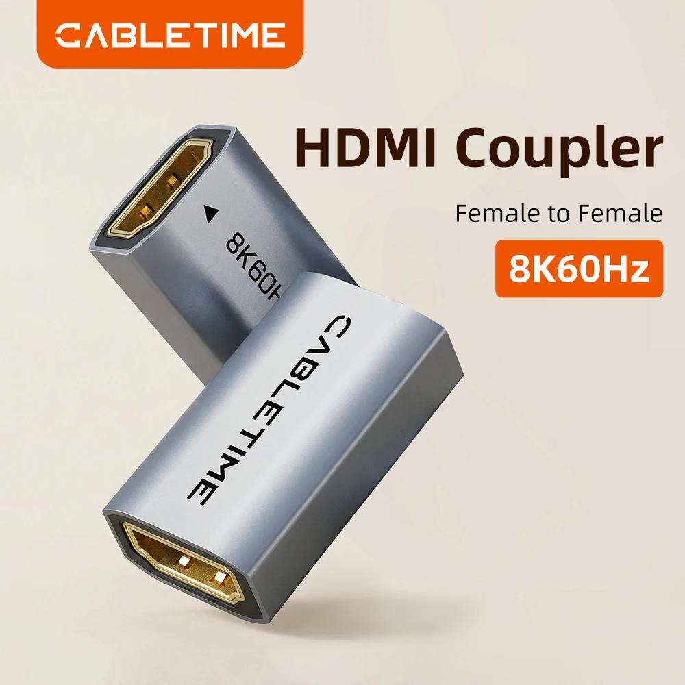 CABLETIME 8K HDMI 2.1 Extender Female To Female Converter Extension Adapter for Laptop PC TV PS3 PS4 Monitor Extension Adapter