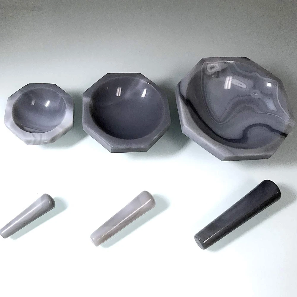 High Quality Natural Agate Mortar and Pestle for Lab Grinding 110mm 120mm 150mm 160mm 200mm 30mm 50mm 70mm 100mm all sizes