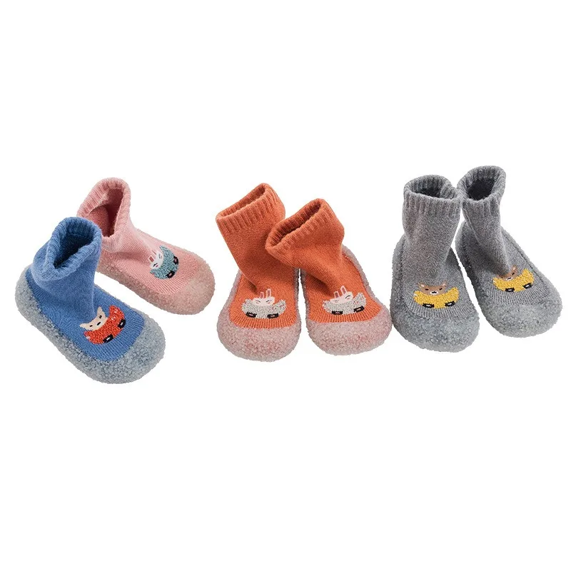 

New baby winter non-slip floor socks autumn piled thickened terry children's baby socks baby school socks
