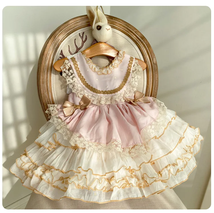 2024 Girl Baby Dresses Wedding Party Tulle Baby Ceremony Evening Dress Summer  8Y Bow graduate Dress