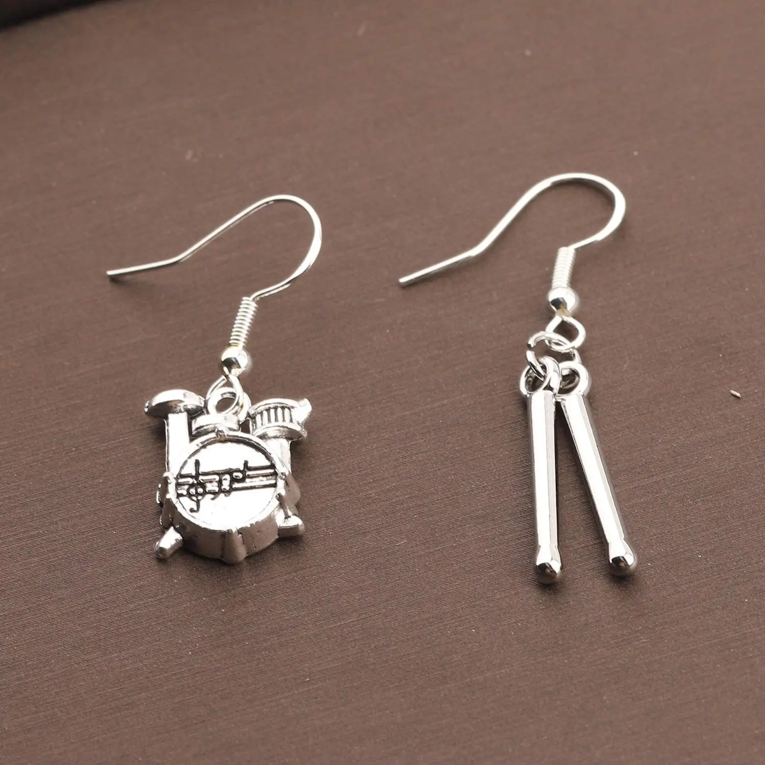 Pop Music Lovers Rock Drum Kit Earrings Unique Fashion Interesting Girl Women Jewelry Accessories Pendant Gift