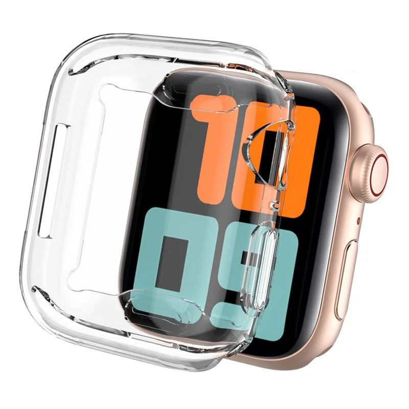 Klare Hülle für Apple Watch 45 mm 41 mm 44 mm 40 mm 46 mm 42 mm Displayschutzfolie Vollständige Abdeckung TPU Bumper iWatch Serie 10 9 8 7 SE 6 5 4