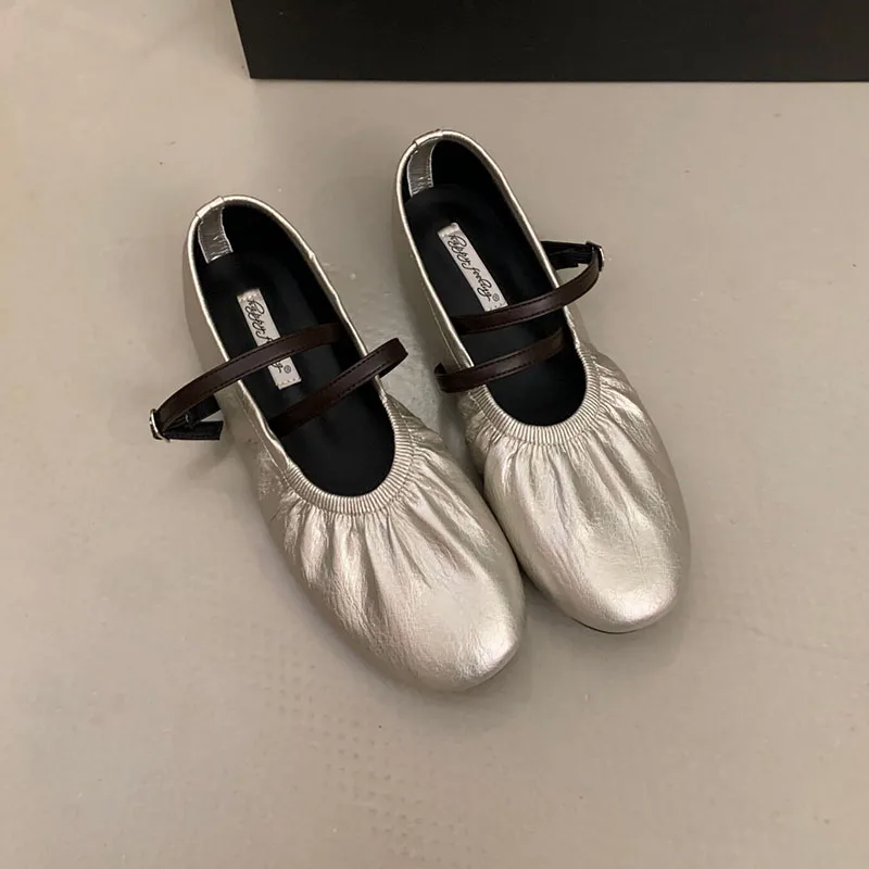 Modische Schnallenriemen-Damen-Mary-Jane-Schuhe, Lolita-Schuhe, Weiche Elegante Damen-Flats mit Runder Zehenpartie, Neue Damenschuhe – Detail 14
