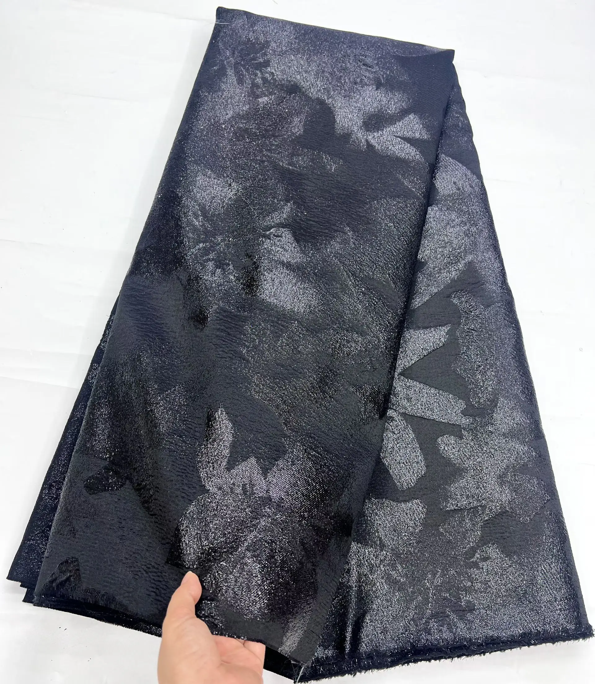 

Последняя мода черная дамасская парча африканская нигерийская кружевная ткань 2025 Высокое качество французская жаккардовая кружевная ткань для вечеринки LHD25187