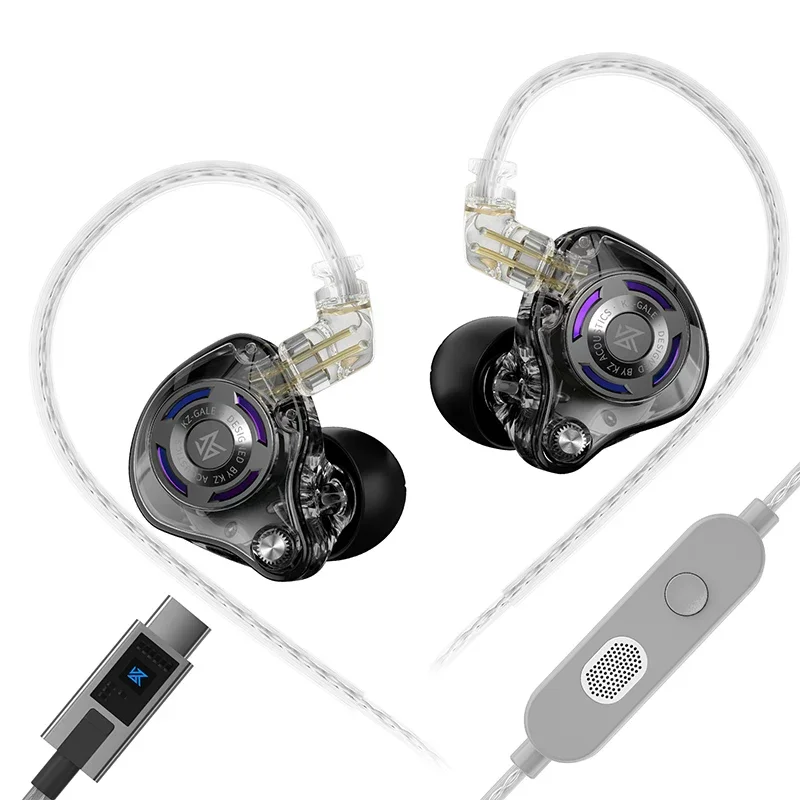 Kz Gale Bedrade In-Ear Gaming Oortelefoon Lichtgewicht Hifi Hoge Resolutie Dubbele Microfoon Super Lineaire Driver Voor Fps Esports Gaming