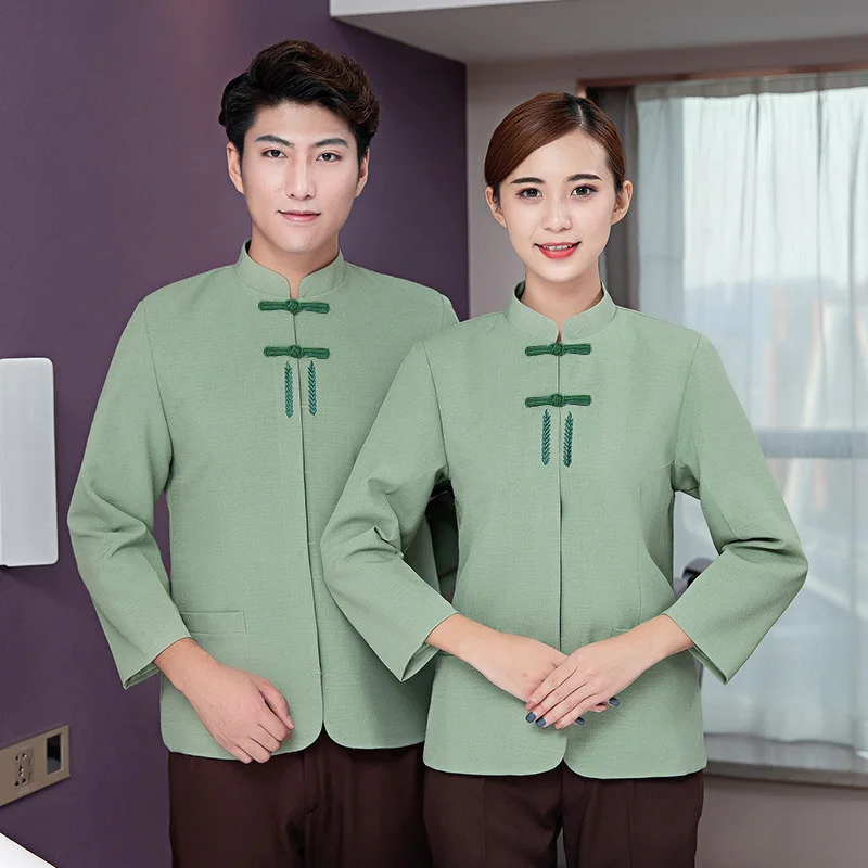 

Cleaning Staff Uniform Long Sleeve Autumn Winter Outfit Mall Property Floor Hotel Guest Room Cleaning Auntie Top Women