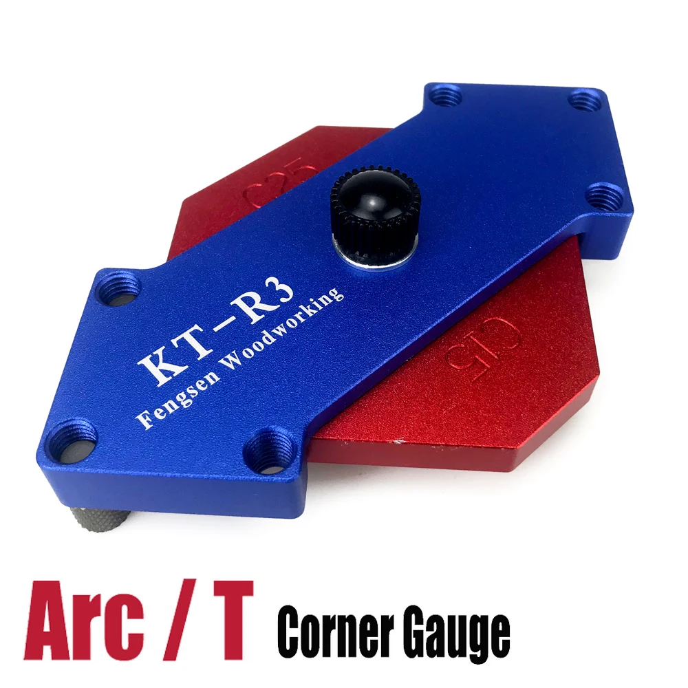 Новый профессиональный набор угловых приспособлений для радиуса, шаблон для обрезки из алюминиевого сплава для деревообрабатывающего фрезерного станка, филе и направляющая под углом 90 градусов