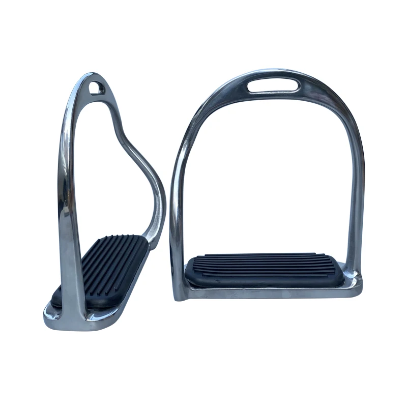 

Stainless Steel Safety Stirrup With Rubber Pad Safety Horse Stirrup 12cm