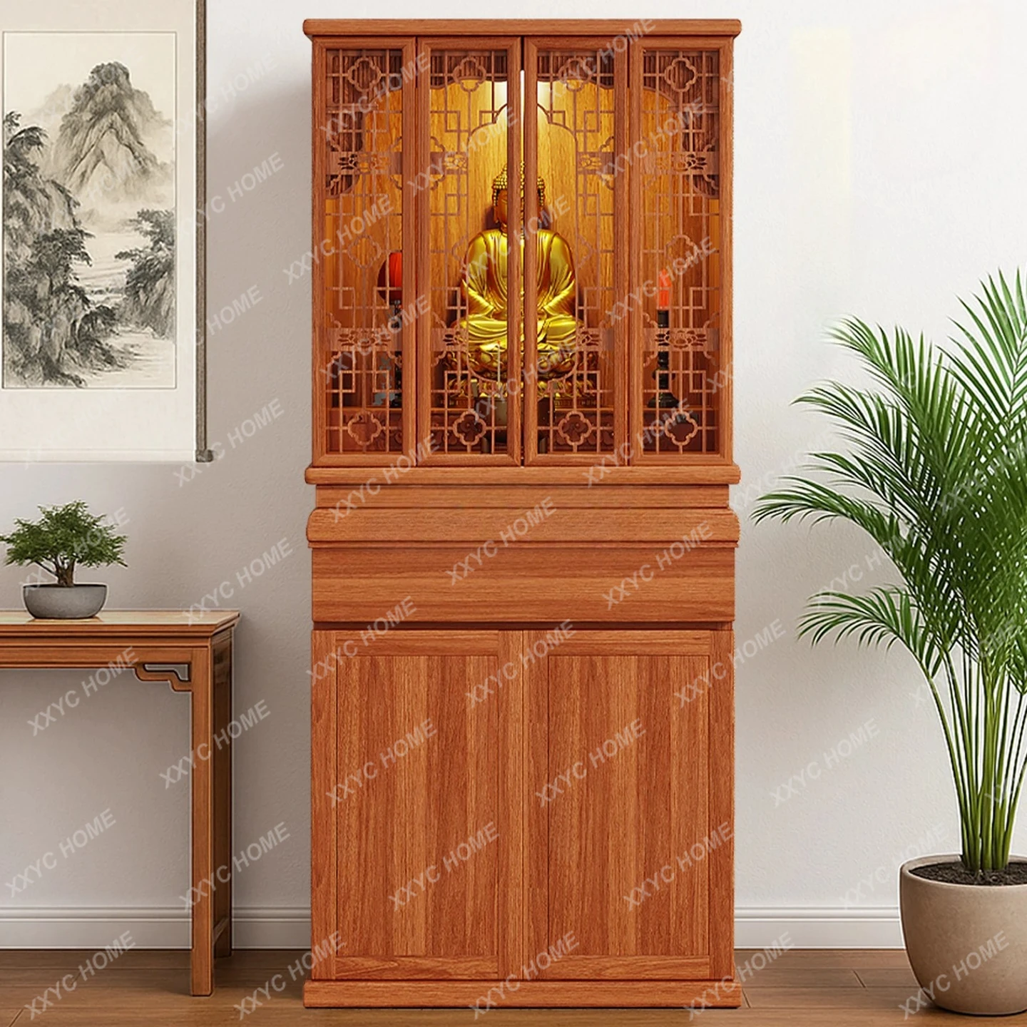 New Chinese Style Standing Cabinet Altar Table Guanyin Bodhisattva Home Buddha Shrine Modern Light Luxury Small