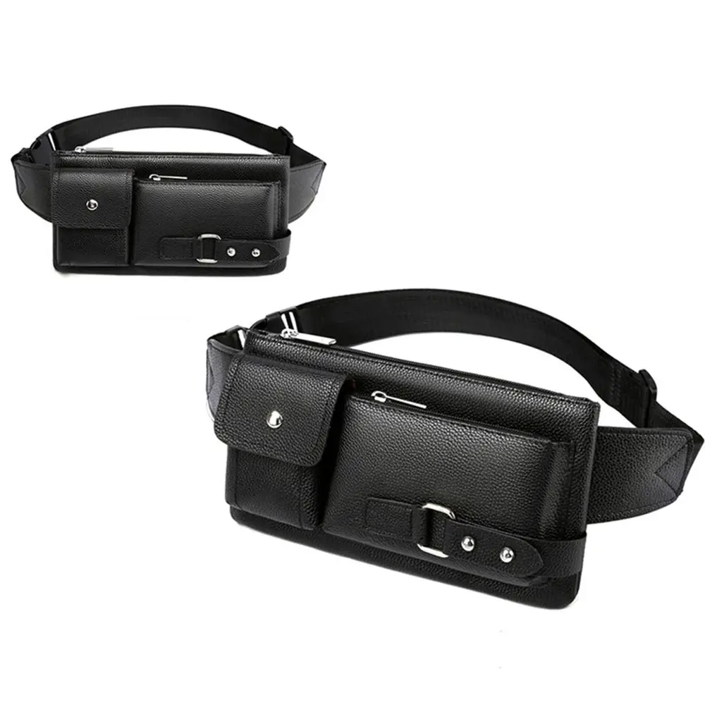 Fashion Men Women Waist Bag Casual Fanny Pack Purse Large Phone Belt Bag Leather Outdoor Travel Phone Bag