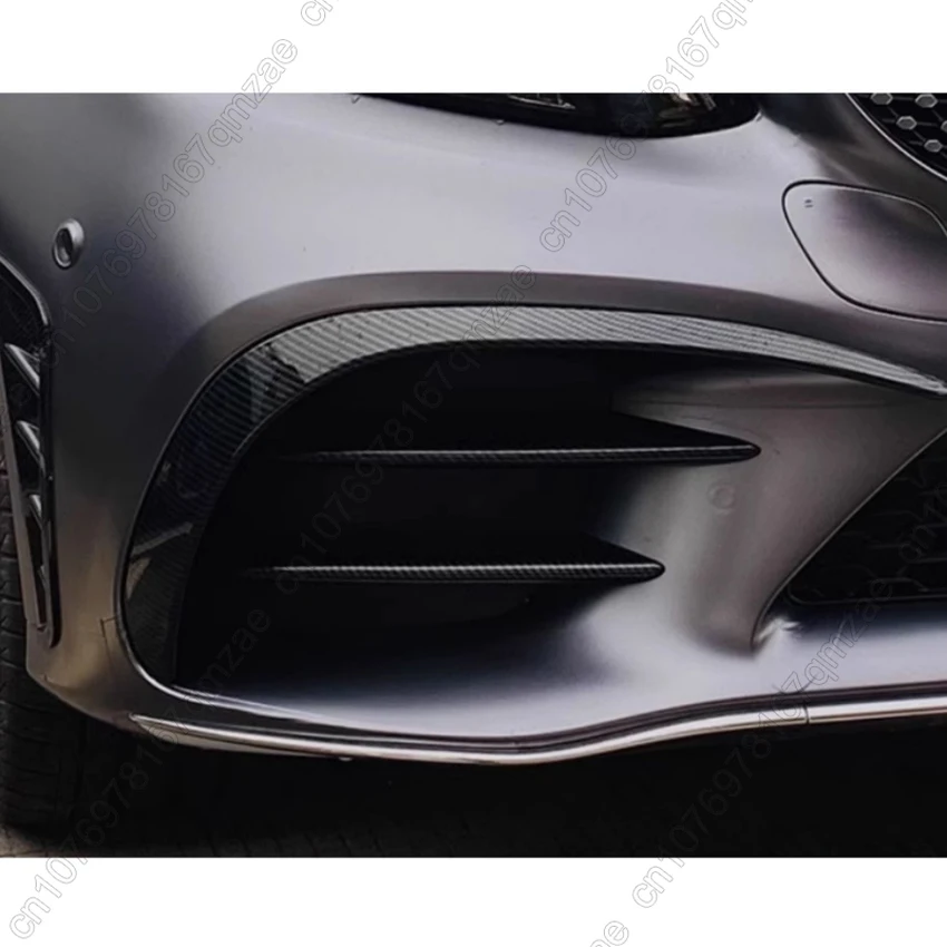 For Mercedes C-Class Facelift W205 S205 A205 C205 C200 C220d C300 AMG 2018-2021 Car Front Bumper Lip Splitter Fog Light Trims