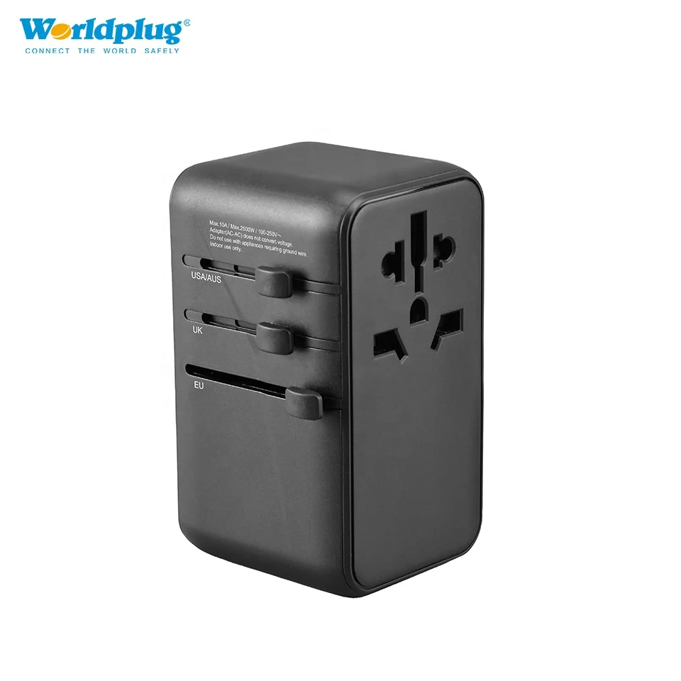 100W GaN Fast Charging Plug Adaptor World Travel Universal Adapter for US AU EU UK