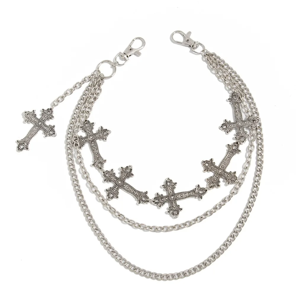 

Cool Metal Skull Waist Chain Gothic Multi-layer Tassel Jeans Chain Harajuku Hip Hop Punk Belt Chain Steet