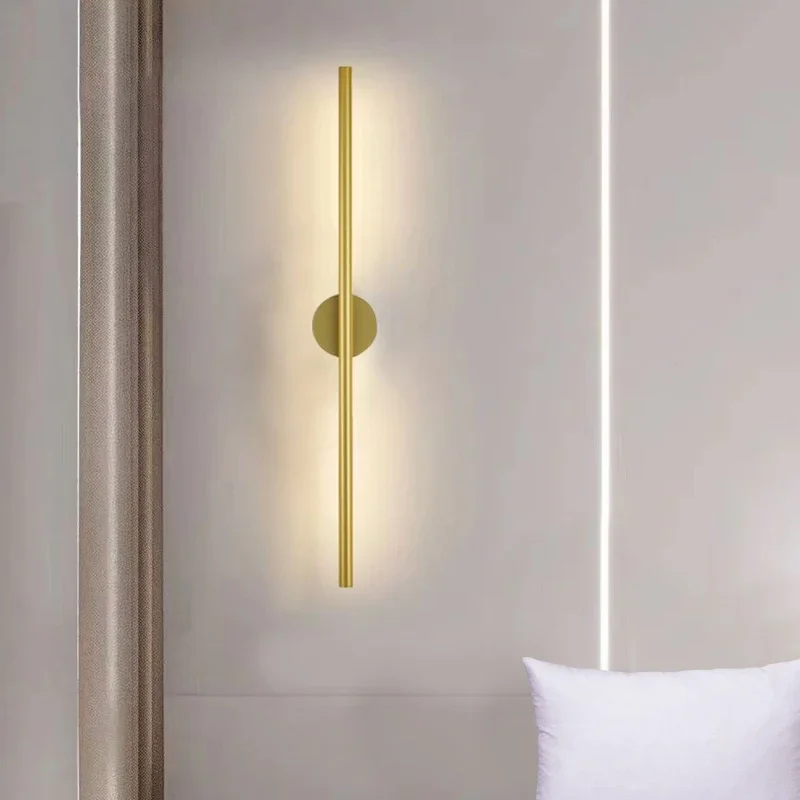 Imagem -02 - Modern Gold Led Wall Lamp Long Wall Light para Casa Quarto Escadas Sala de Estar Fundo do Sofá Decoração de Iluminação 100 cm 60cm