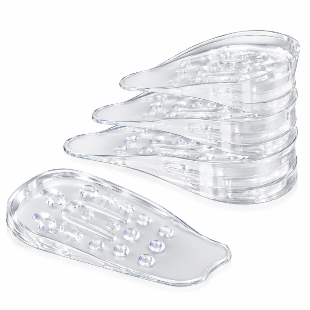 1 Pair Adjustable 5-Layer Clear Silicone Heel Lift Insoles, Modular Stackable Shoe Height Increase Inserts, for Men and Wom