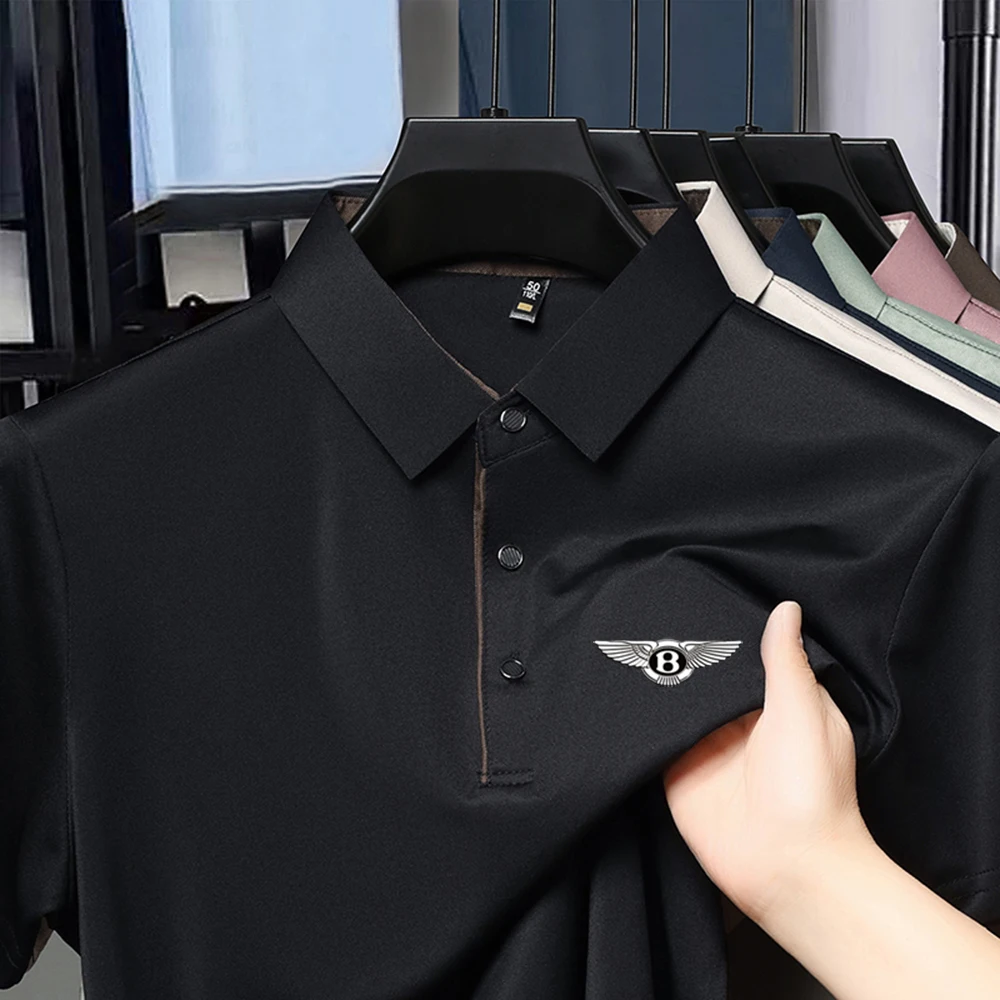 Men's Summer Polo Shirt New Fashionable Exquisite Alphabet Board Printed Pattern Comfortable Cool Breathable Business T-shirt image 2