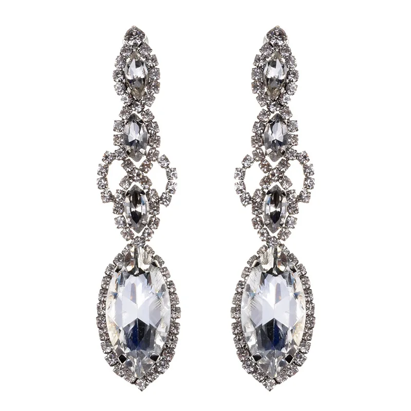 Foreign trade hot-selling new earrings, creative alloy diamond-encrusted earrings, source manufacturer of cross-border accessori