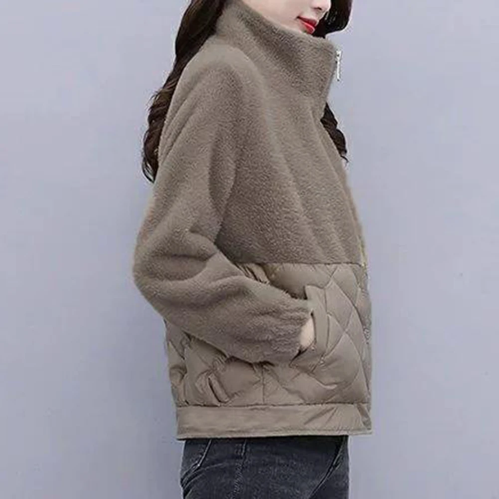 Spring Winter Thick Lamb Wool Jacket Loose Fitting Coat Casual Winter Outerwear For Women Lamb Wool Jacket Spring