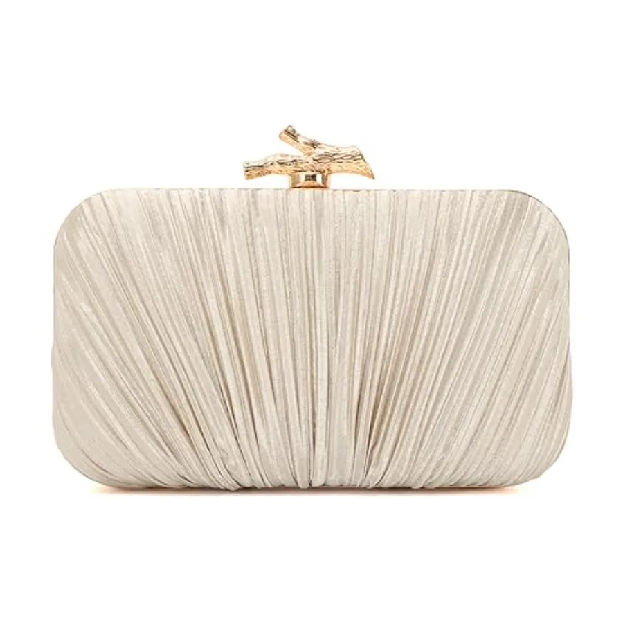 

Clutch Purses for Women Evening Bag Pleated Clutch Bag with Chain for Wedding Party with Chain, for Wedding Party