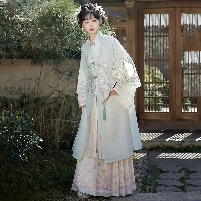 Peso 100 kg Abito da donna Hanfu Abito da festa Cinese Vintage Dinastia Ming Costume cosplay Cavallo Faccia Gonna a pieghe Plus Size 4XL