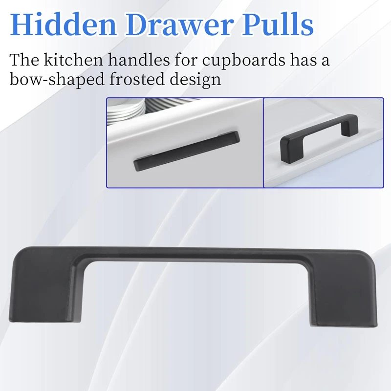 ABXH 10 قطعة مقابض سوداء لمقابض خزانة الأثاث ومقابض المطبخ مقابض الأدراج مقابض الخزانة