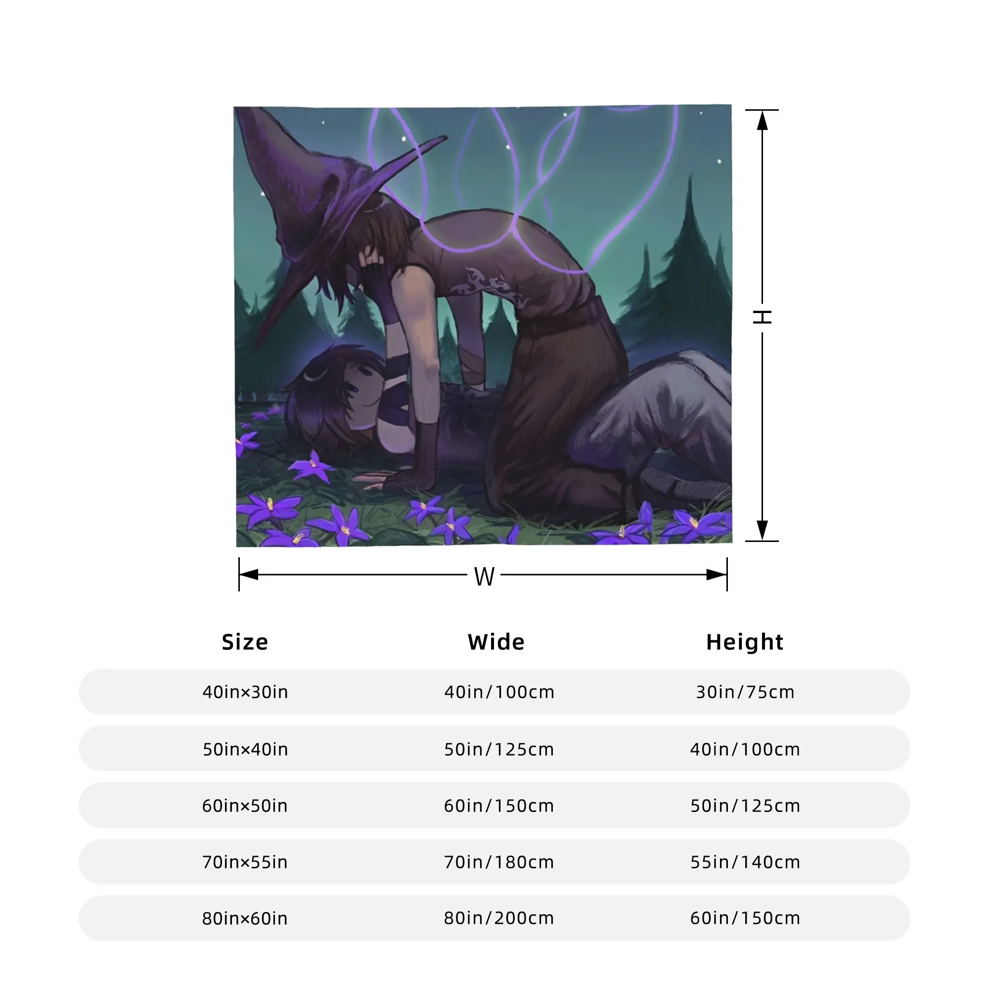Azuretime أنيمي بطانيات محبوكة المخملية Azure وقتين بطانية رمي ناعمة للسفر في الهواء الطلق المفرش #2