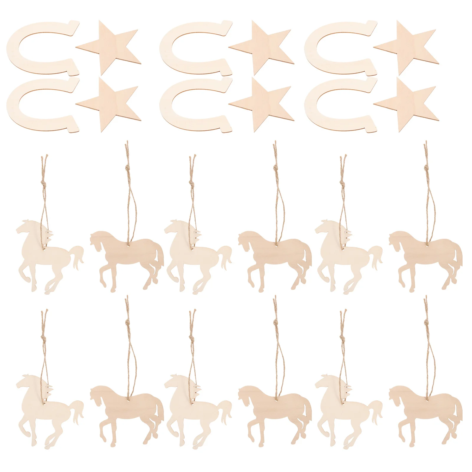 

36Pcs Wooden Horseshoe Cutouts Unfinished Horse Wood Slices DIY Craft Supplies for Painting Rustic Handmade Home Decor Pieces