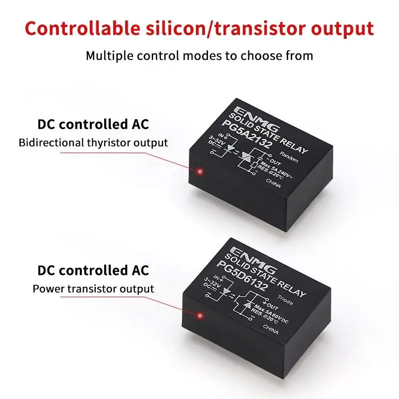 Small SSRPCB Circuit Board Solid State Relay 60VDC 240VDC 480VDC PG5D6132 3~32V Wide Voltage DC Control Normall Open