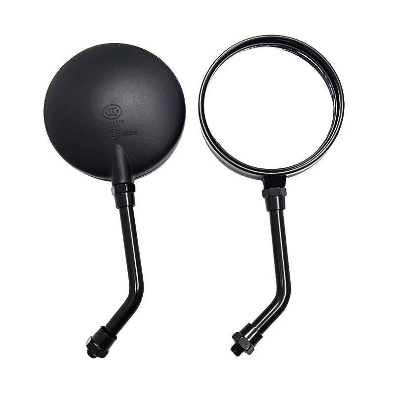 Motorcycle Mirrors Universal 10mm Scooter E-Bike Cafe Racer Retro Rearview Mirrors Adjustable ABS HD Vision Side Mirror