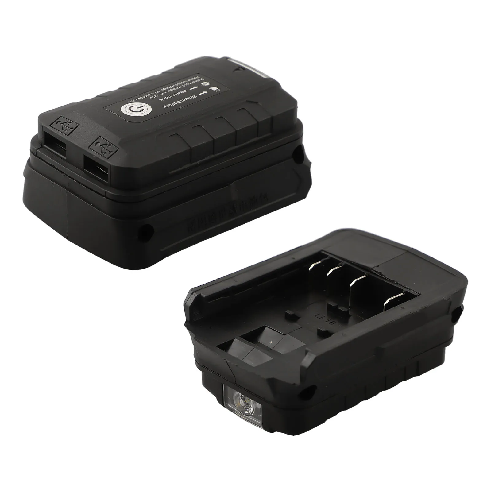 

Battery Converter 2 X USB 5Vdc 2A Battery Adapter Flashlight Function Multiple Device Compatibility For Mobile Phone Charging